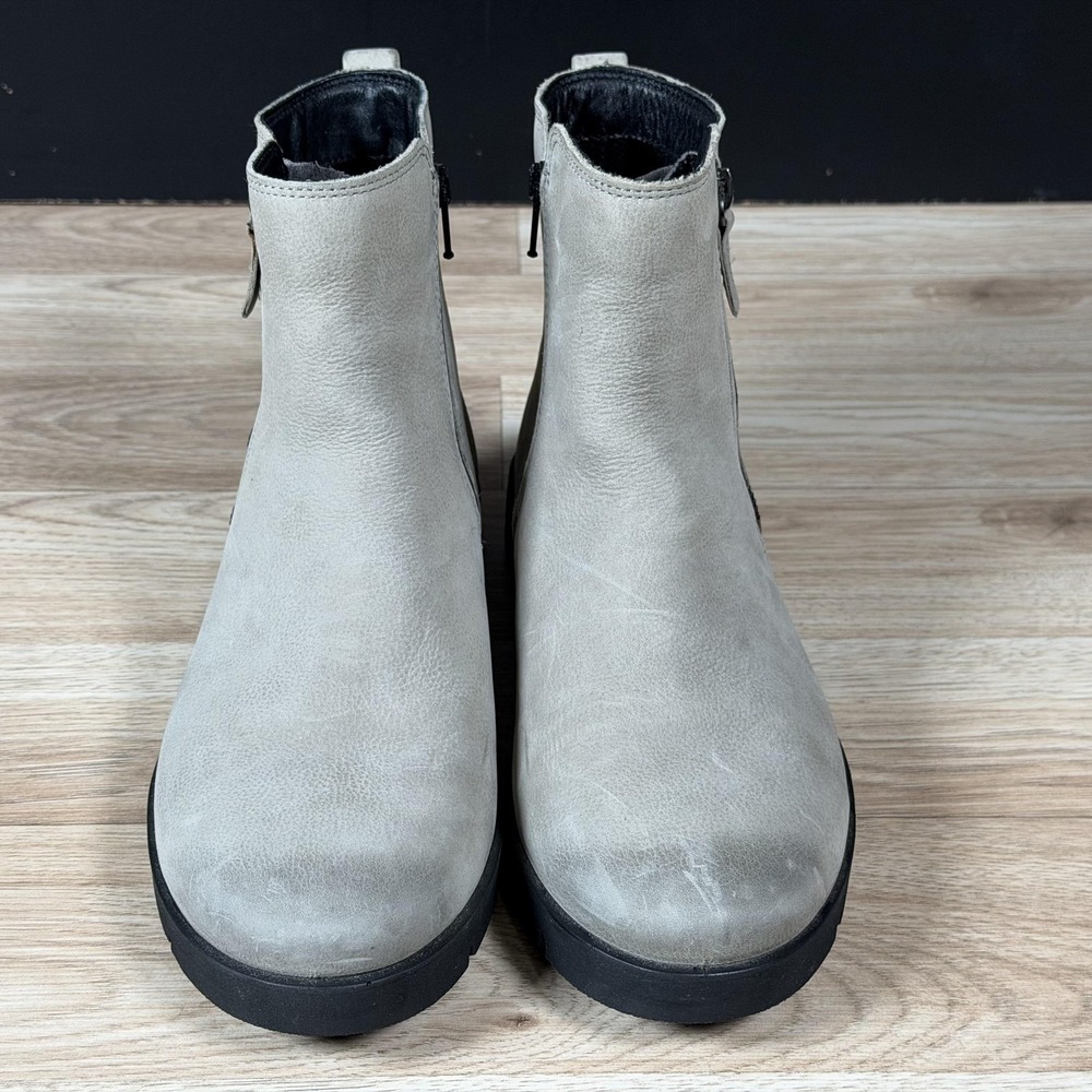 ECCO Bella Boots Womens Size 11 11.5 Gray Leather Ankle Side Zip Booties - Picture 6 of 14